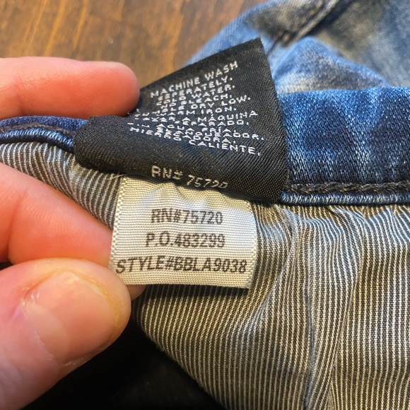 Buckle Black Jeans Men’s Size 32x30 Fit No 9 Straight Leg Whiskered Thick Stitch - Picture 9 of 15